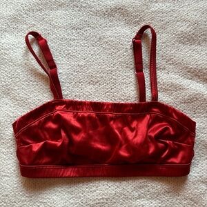 Super Cute Red Satin Bralette w/ Adjustable Straps